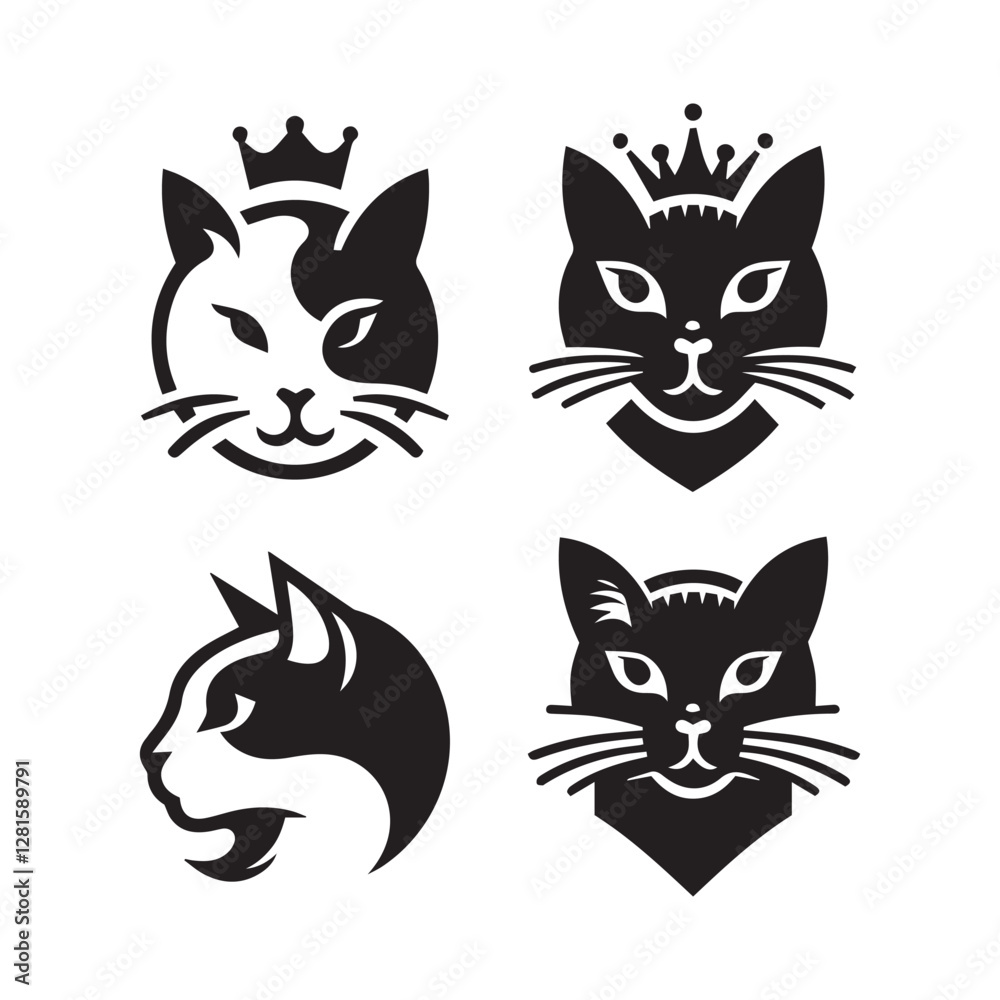 Set of cat silhouette - vector illustration Set of cat silhouette - vector illustration