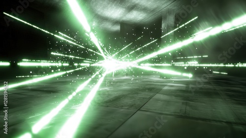 Abstract Green Light Beams in Dark Concrete Space