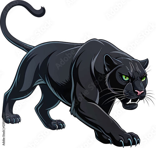 black panther head logo mascot illustration on white
