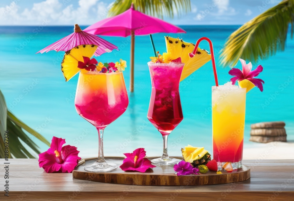 Obraz premium dynamic duo vibrant beverage combinations featuring colorful ingredients eye catching presentation refreshing enjoyment, pair, drink, cocktail, smoothie