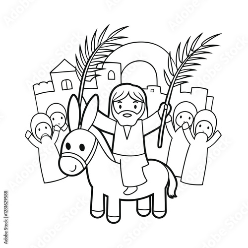 Palm Sunday vector art illustration