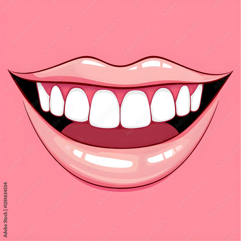 Naklejka premium vector illustration of a woman mouth