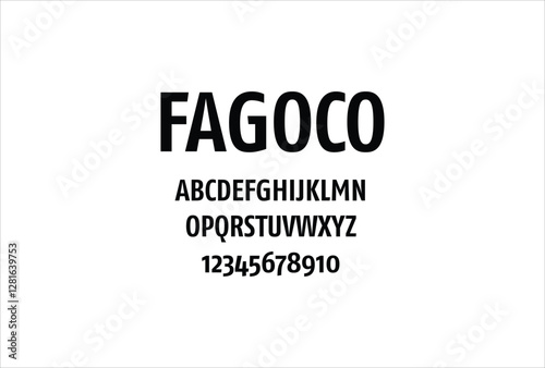 FagoCo font for logo and headline. Isolated vector typeset