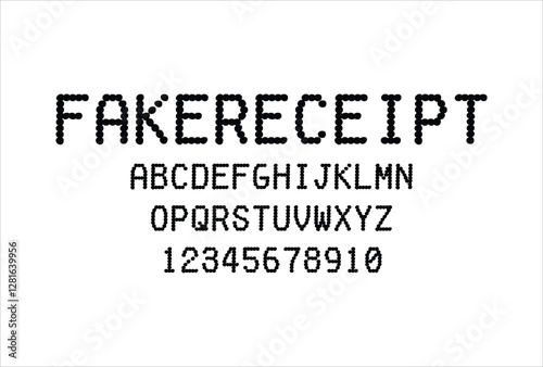 FakeReceipt font for logo and headline. Isolated vector typeset