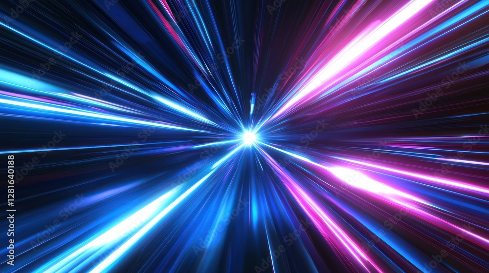 Obraz premium Hyperspace Journey: A Neon Lightspeed Visual