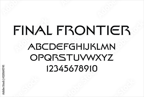 Final Frontier font for logo and headline. Isolated vector typeset