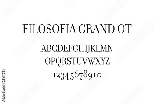 Filosofia Grand OT font for logo and headline. Isolated vector typeset