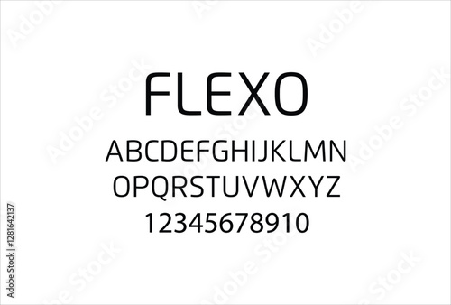 Flexo font for logo and headline. Isolated vector typeset