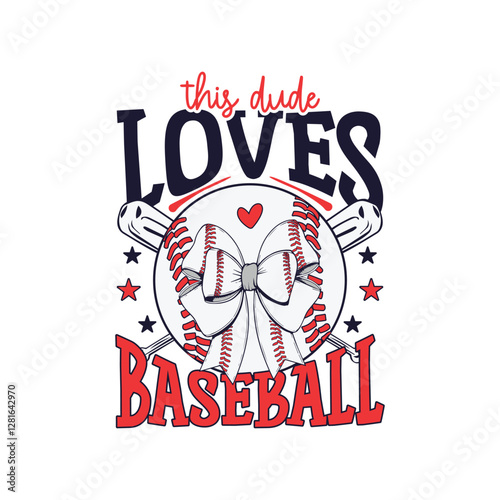 This dude loves baseball bow design, BAseball lover, baseball season bow design