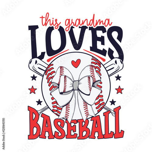 This grandma loves baseball bow design, BAseball lover, baseball season bow design