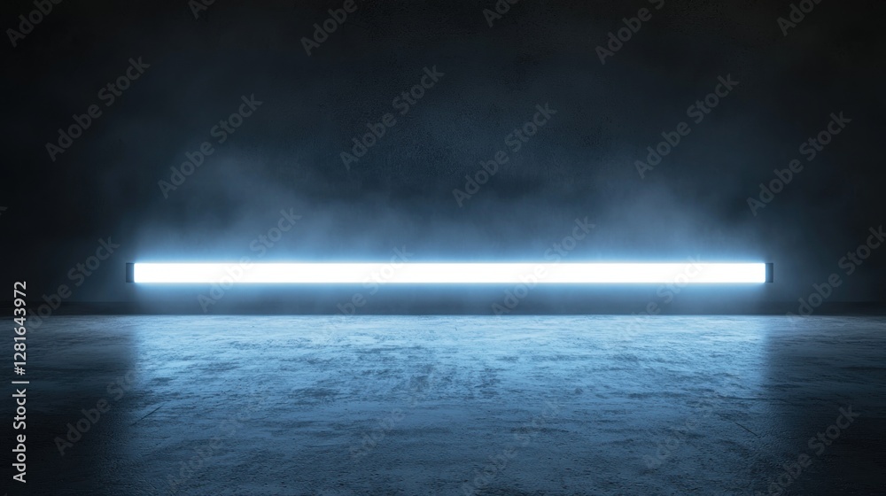 Obraz premium Neon Light in Dark Room: Futuristic and Mysterious Atmosphere