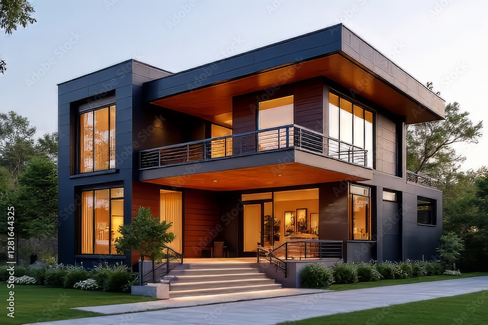 Modern Luxury Home Exterior with Stylish Design and Landscaping Modern Luxury Home Exterior with Stylish Design and Landscaping