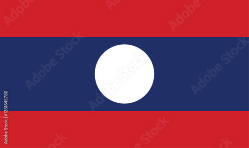 The flag of Laos, flat vector illustration