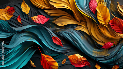 modern wall frame for canvas art  luxurious leaves