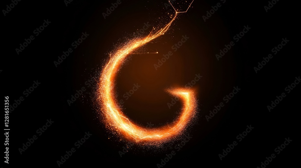 Glowing 5G Network Symbol Sparkles - A fiery, glowing 5G symbol, representing speed, connection, technology, innovation, and the future Glowing 5G Network Symbol Sparkles - A fiery, glowing 5G symbol, representing speed, connection, technology, innovation, and the future