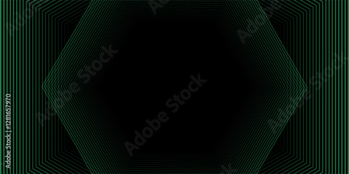 3D black green techno abstract background overlap layer on dark space with glowing lines decoration. Modern graphic design. vector