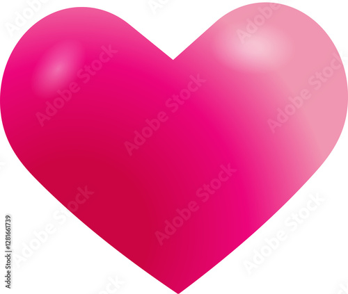 3d realistic valentines red and pink hearts. PNG