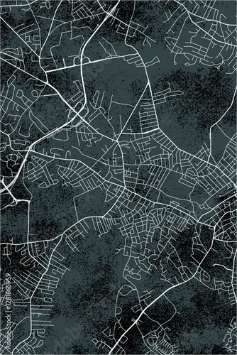 Peabody vector minimalist street map American city on grunge dark background. Massachusetts. USA photo