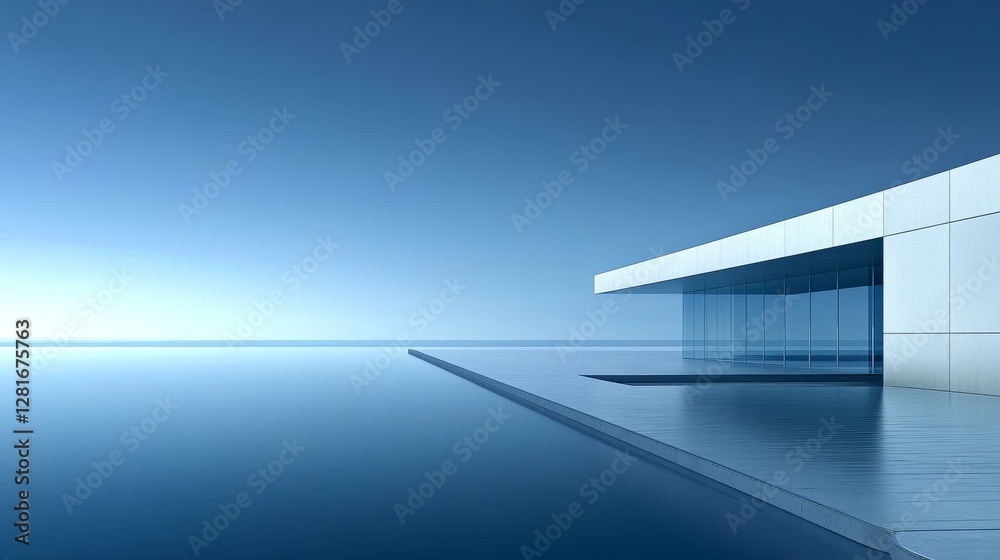 Modern Seaside Architecture Illustration Modern Seaside Architecture Illustration