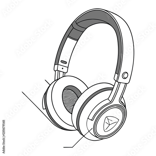 Modern Wireless Headphones Vector  Stylish Audio Illustration