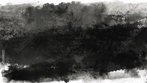 An artist explores the captivating world of abstract art, applying bold black paint to canvas with interesting brush strokes. Watch the transformation unfold in this creative process.