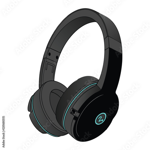 Modern Wireless Headphones Vector  Stylish Audio Illustration