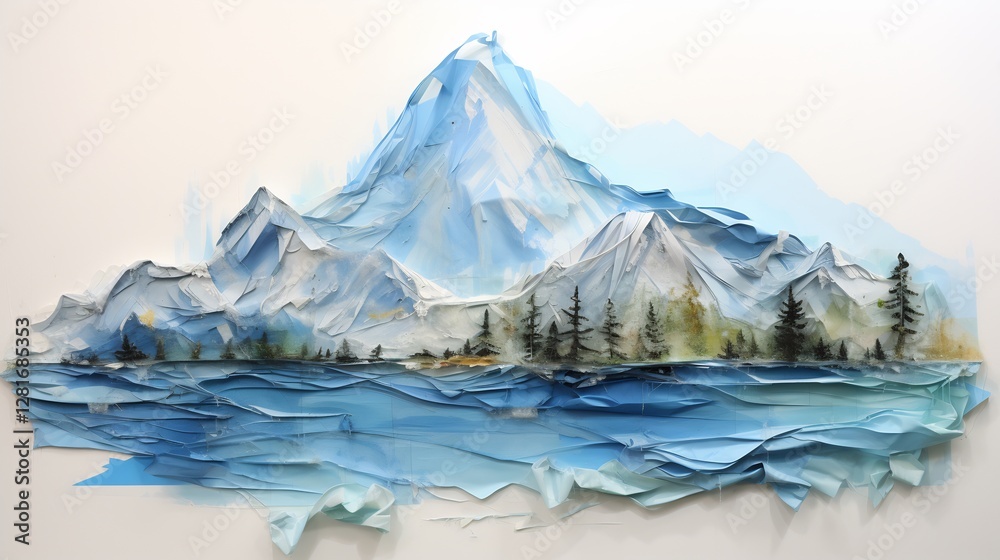 Serene Mountain Lake: A Textured Masterpiece Serene Mountain Lake: A Textured Masterpiece