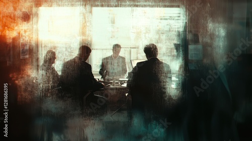 Secretive Meeting: A Glimpse Through Fogged Glass