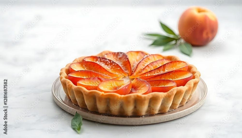 Peach Pie Front View Full Length Background Peach Pie Front View Full Length Background