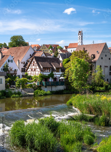 Old town of Harburg at the river Wörnitz