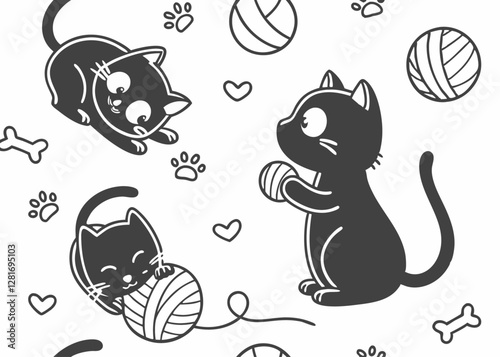 Playful Cats Engaging with Toys, Capturing Their Joyful and Curious Nature