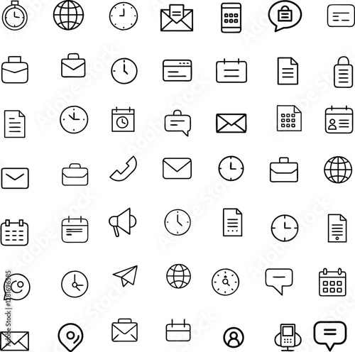 Sleek and Modern Office Icons for Productivity and Digital Marketing