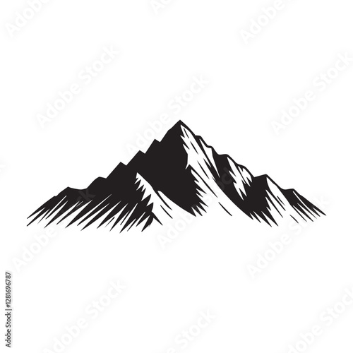 Mountine Peak Silhoutte  Illustration