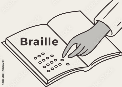 Hand Reading Braille in an Open Book, Showcasing the Importance of Inclusive Reading Materials