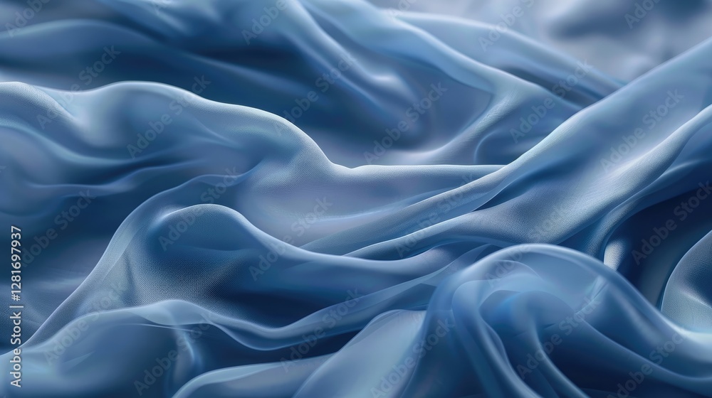 Fototapeta premium Layers of fabric-like textures flowing smoothly in soft gradients