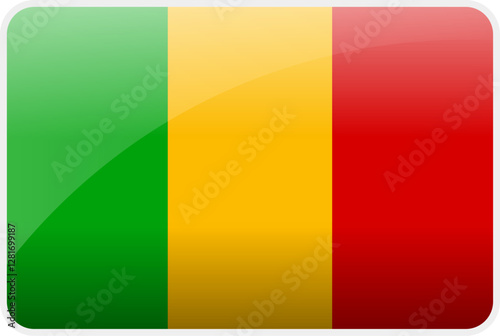 Flag Icon of Mali Country,National Vector Flag Iconic Symbol and Colors of Mali flag