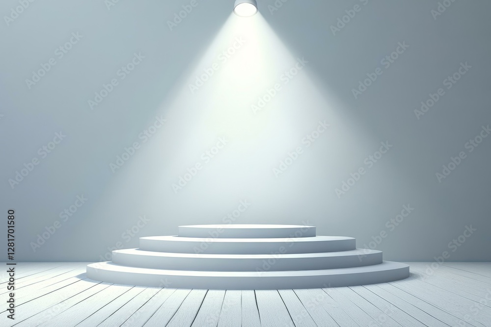 Obraz premium Empty Light White Stage Illustration