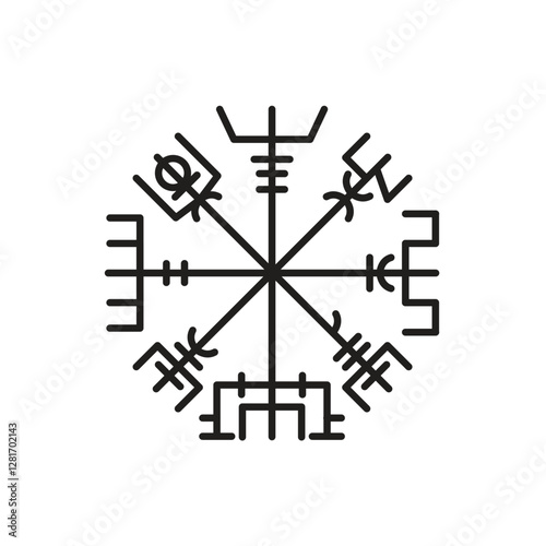 viking symbols, ancient nordic runes of courage with symbols and patterns