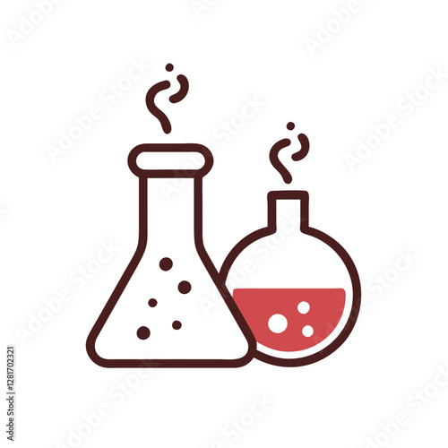 Beaker with Chemical Reaction – Vector Illustration for Science and Laboratory Projects.