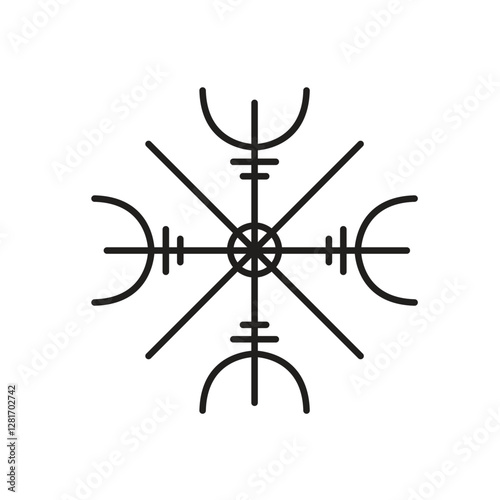 viking symbols, runes ancient nordic symmetrical drawings with symbols and patterns