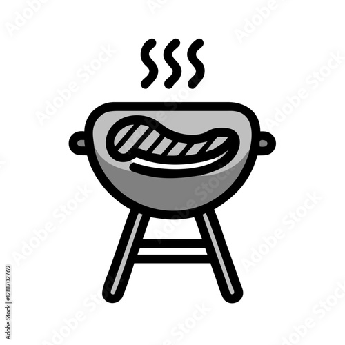 Veg Barbecue-Grill Paneer Shashlik Vector Icon – Delicious Grilled Dish Illustration.