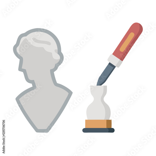 Explore the art of sculpting with this collection featuring chisels and marble busts. Perfect for art enthusiasts, craft projects, and design inspiration. Find vector illustrations, photos, and more.