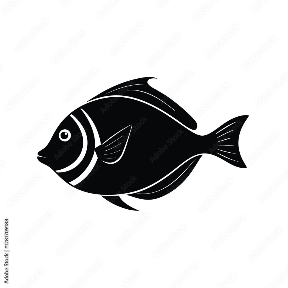 Powder Blue Tang Silhouette Vector Art Illustration and Powder Blue Tang Black Color Fish Design Powder Blue Tang Silhouette Vector Art Illustration and Powder Blue Tang Black Color Fish Design