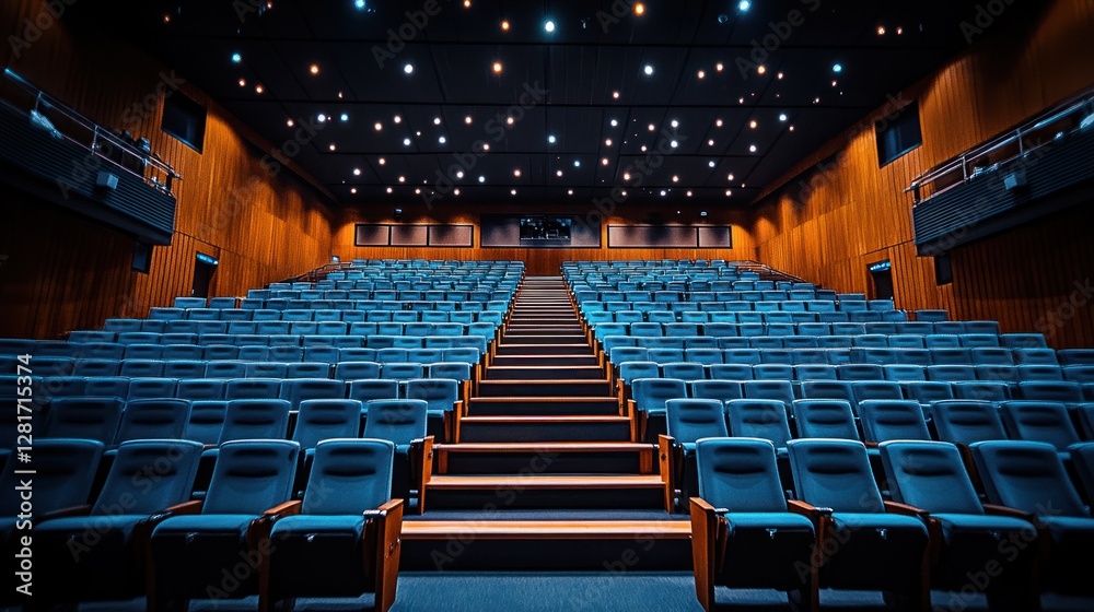 Obraz premium Empty theater auditorium, night, presentation