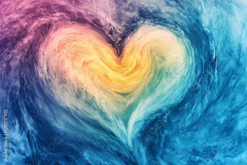 Weather map showing isobars creating a heart pattern with meteorological style