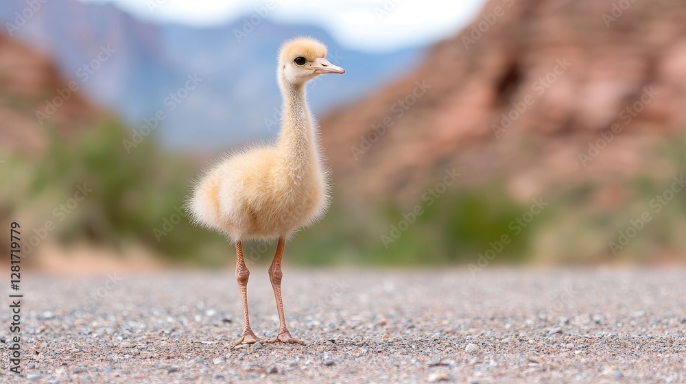 Baby crane desert road wildlife conservation Baby crane desert road wildlife conservation