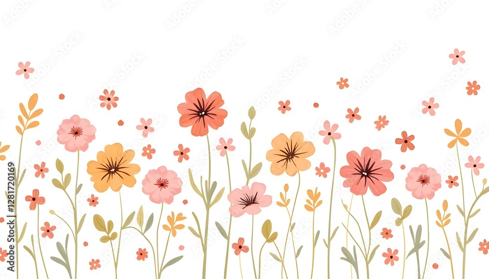 Colorful flowers in white background Colorful flowers in white background