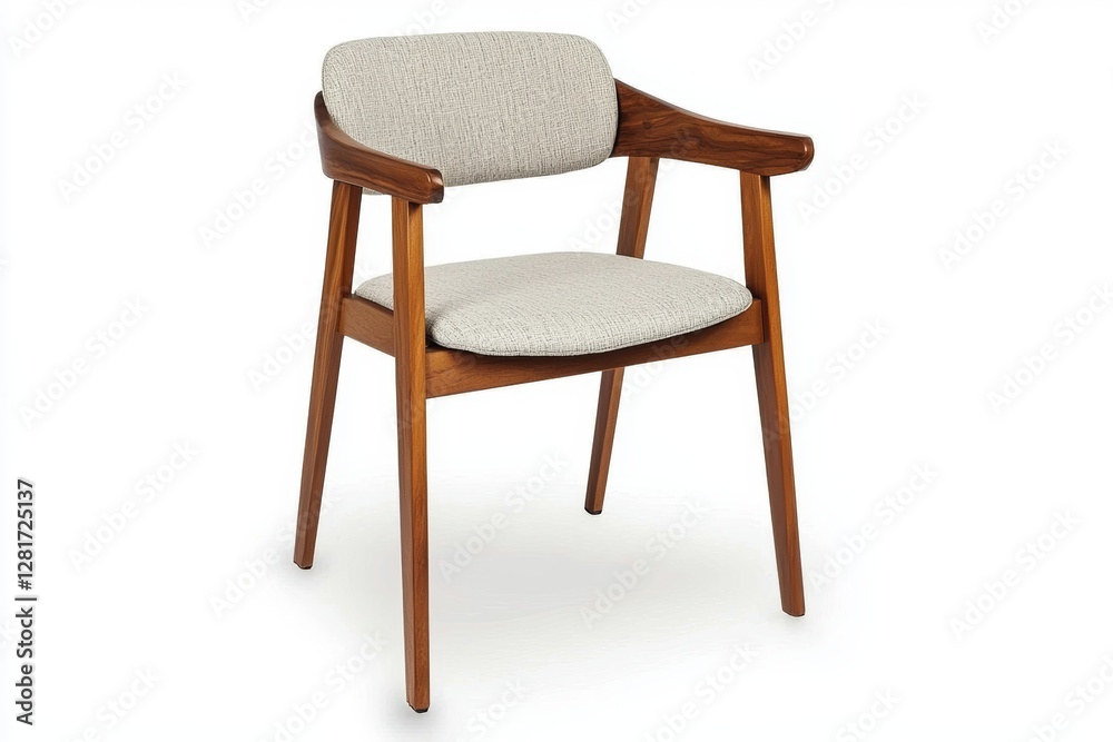 Stylish Wooden Chair With Fabric Upholstery Designed for Modern Interiors. Generative AI Stylish Wooden Chair With Fabric Upholstery Designed for Modern Interiors. Generative AI