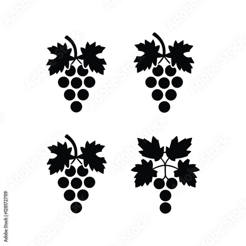  grape clusters graphic silhouettes  food iconography
design