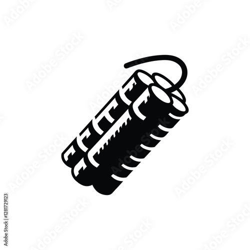 Explosive Dynamite Icon – Flat Vector Silhouette for Games & Websites 